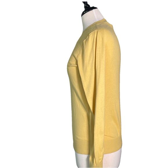 Banana Republic Long Sleeve Crew Neck Lemon Yellow Medium - Picture 2 of 3